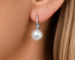 Gold Earrings Sea Pearls 10 mm Jacqueline