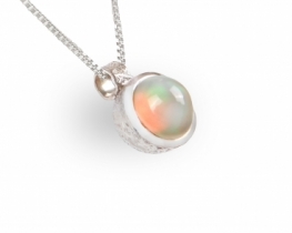 Srebrn obesk Eva - Opal, Modri topaz, Labradorit