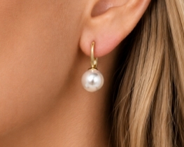Gold Earrings Sea Pearls 10 mm Jacqueline
