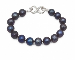 Pearl Bracelet Miramar Blue Velvet 10 mm