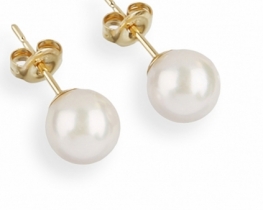 Gold Pearl Earrings MIRAMAR 10 - 11 mm