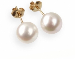 Gold Pearl Earrings MARCIA 12.5 mm