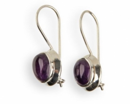 Silver Earrings LEONORA - Amethyst