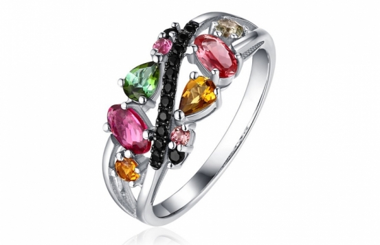 Silver Ring LOVE SMILE PROMENADE TOURMALINE