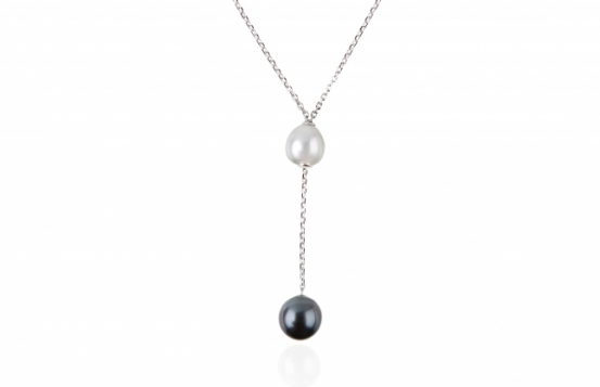 Silver Necklace CELINE with Sea Pearls