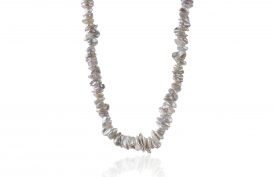 Pearl Necklace Silver Gloss - Keishi Pearls AA