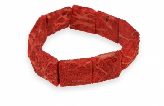 Coral Elastic Bracelet Square 18 x 18 mm