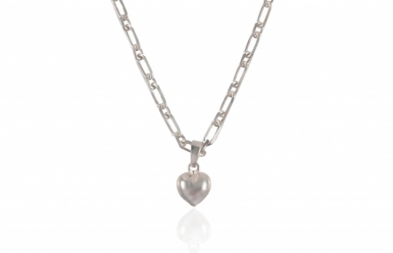 Silver Chain with Heart Pendant 