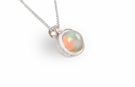 Srebrn obesk Eva - Opal, Modri topaz, Labradorit