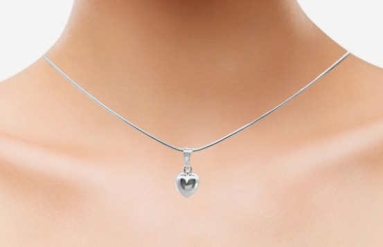 Silver HEART Pendant with Chain