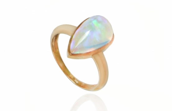 Gold Ring Opal Golden rainbow