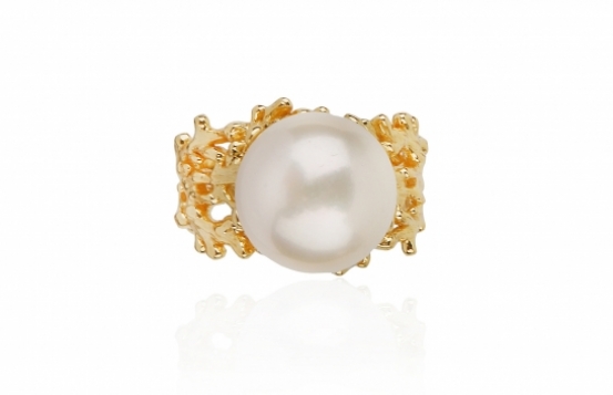 Pearl Ring Doris - Gold Vermeil