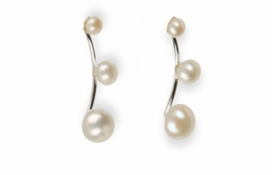 Silver Pearl Earrings Trinity