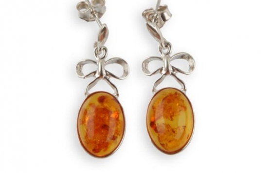 Silver Earrings with Amber HERMES