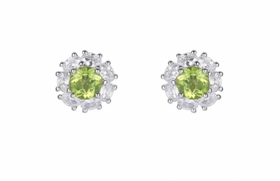 Uhani Love Smile Peridot 5 mm