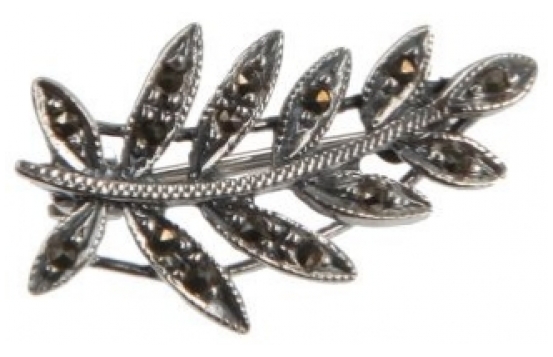 Silver Vintage Brooch Branch with Marcasites