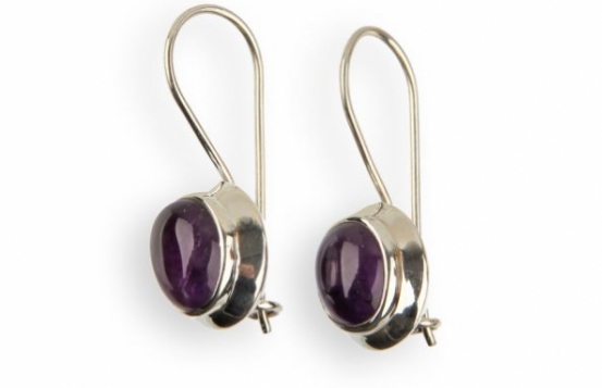 Silver Earrings LEONORA - Amethyst